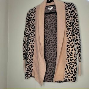 Leopard Print Open Front Cardigan